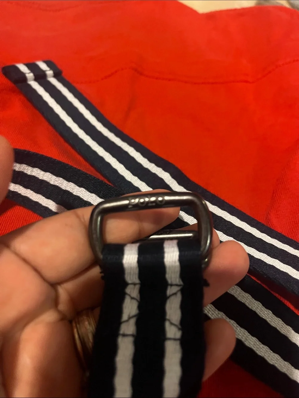 Vintage Polo Ralph Lauren Cotton Striped Belt 31” long